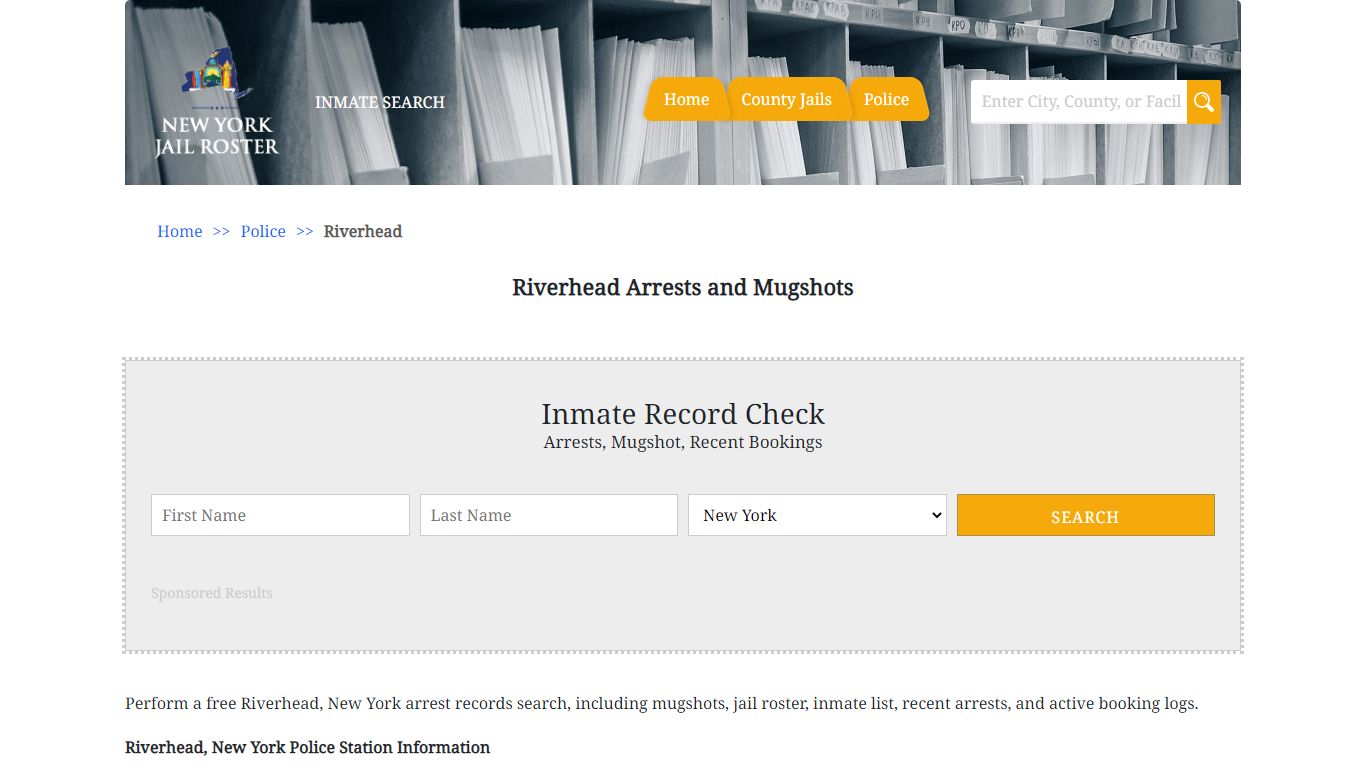 Riverhead Arrests and Warrants | Jail Roster Search