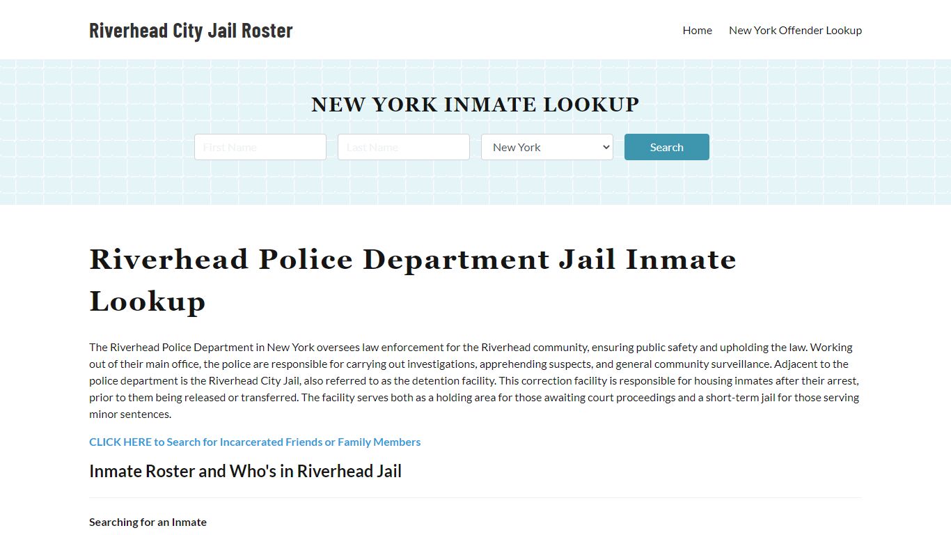 Riverhead Police Department & City Jail, NY Inmate Roster, Arrests ...